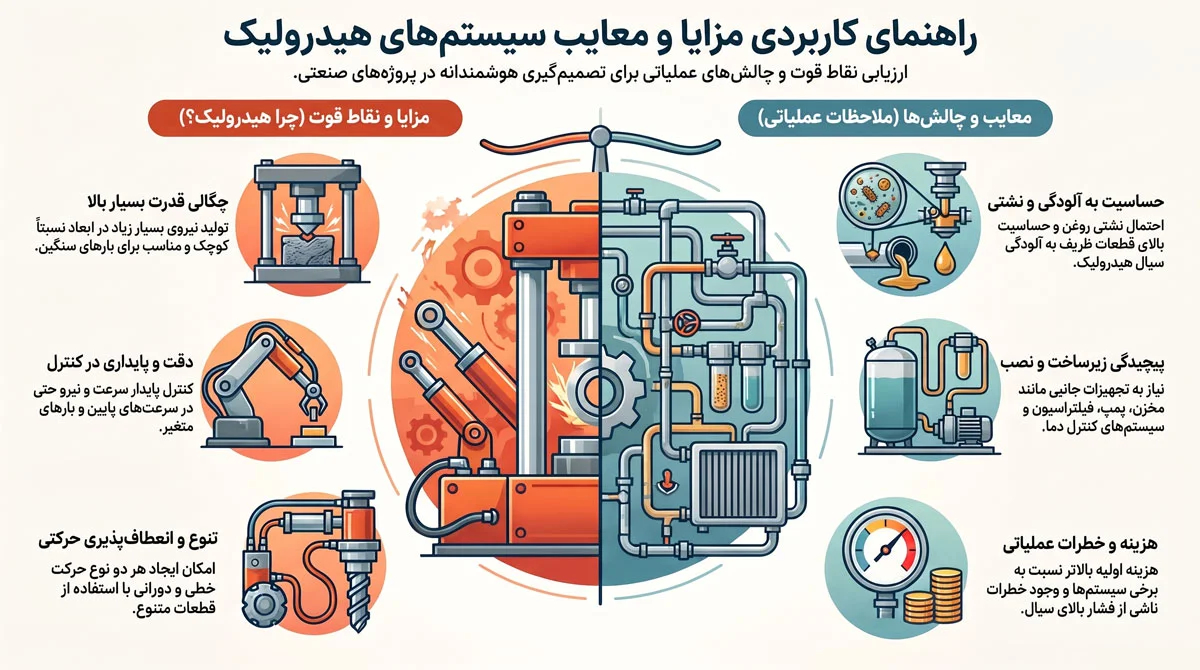 مزایا و معایب سیستم هیدرولیک