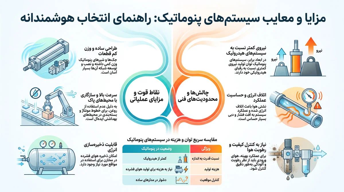 مزایا و معایب سیستم پنوماتیک